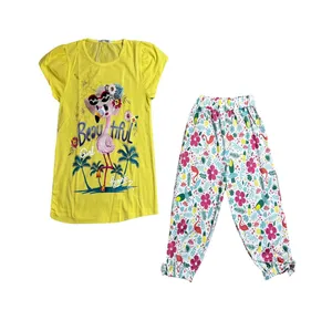 ست تی شرت و شلوارک دخترانه مدل فلامینگو