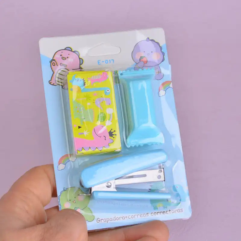 منگنه مدل دایناسور به همراه ماژیک علامت گذار و سوزن منگنه بسته 3 عددی