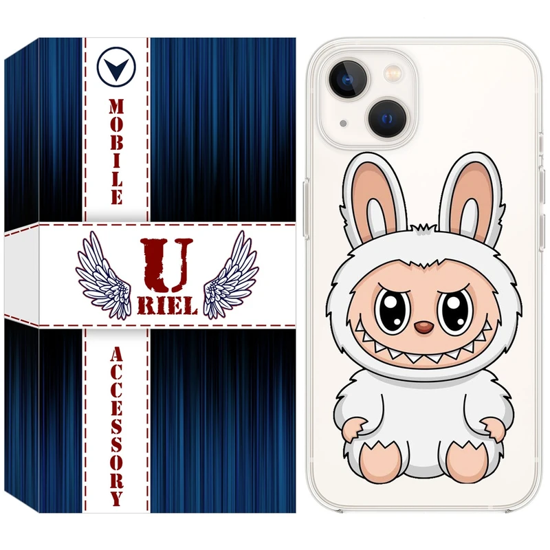 کاور یوریل مدل Clear کد 113 طرح لبوبو Labubu مناسب برای گوشی موبایل اپل iPhone 13 mini