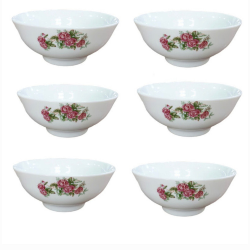 کاسه  مدل گل سرخ بسته 6 عددی