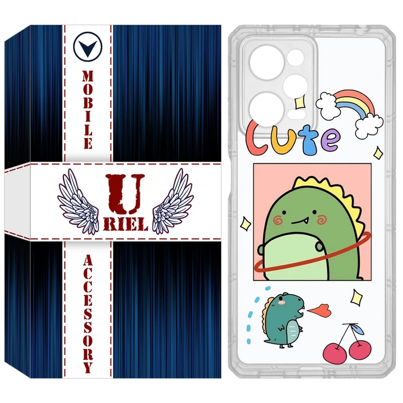 کاور یوریل مدل Clear کد 20 طرح دایناسور مناسب برای گوشی موبایل شیائومی Poco X5 Pro / Redmi Note 12 Pro / Note 12 Pro Plus