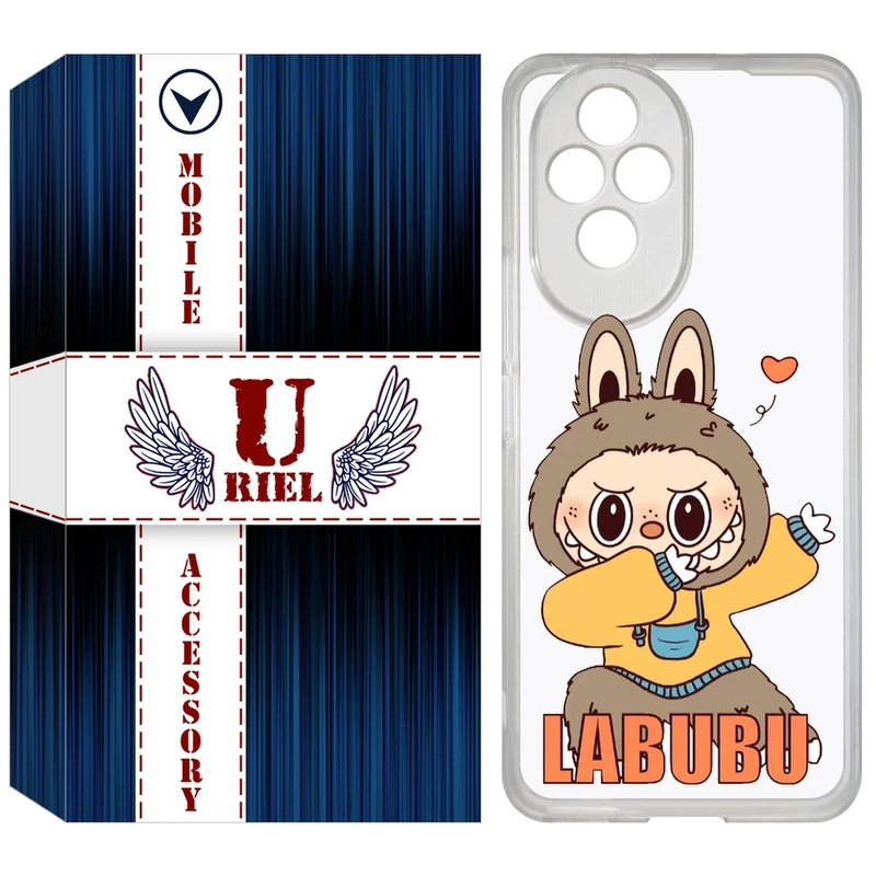 کاور یوریل مدل Clear کد 104 طرح لبوبو Labubu مناسب برای گوشی موبایل آنر 200