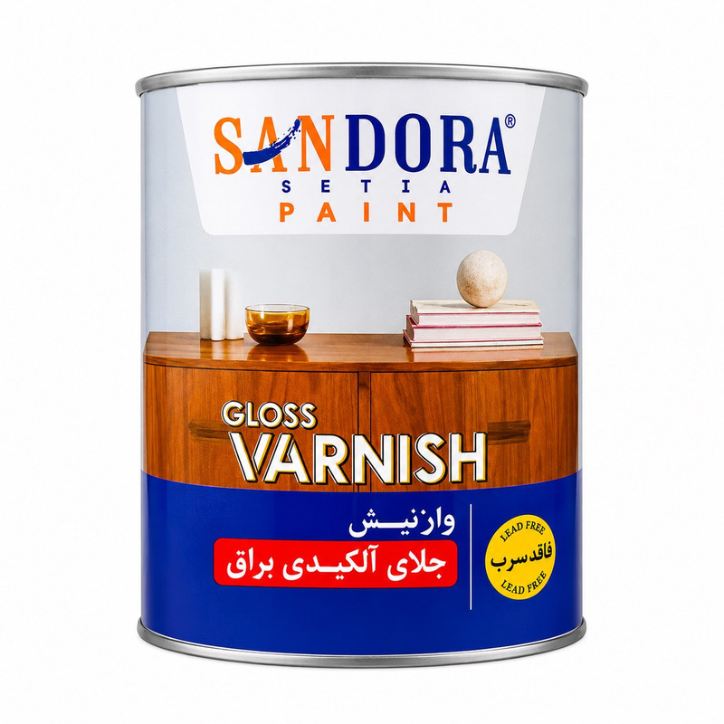 روغن جلای آلکیدی ساندورا مدل براق وزن 1 کیلوگرم