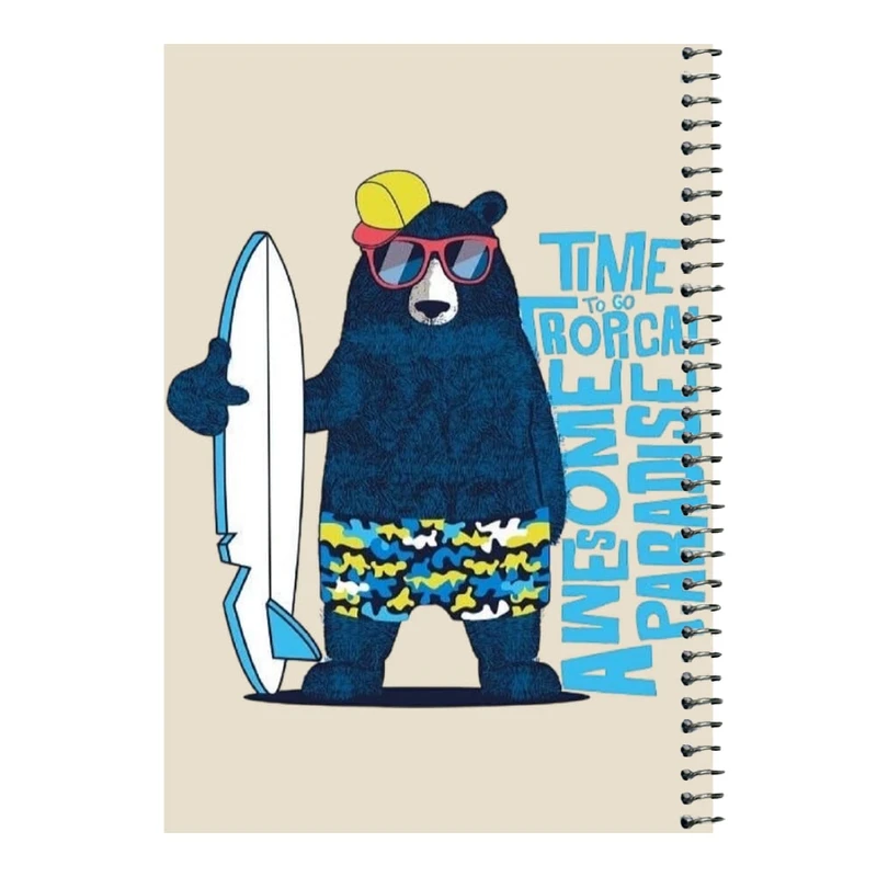 دفتر مشق 80 برگ اس جی مدل خرس اسکی    