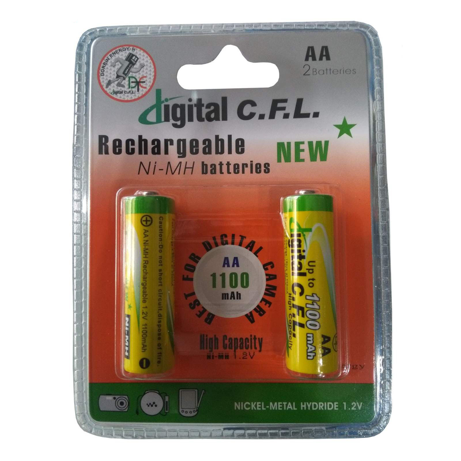 باتری قلمی قابل شارژ دیجیتال سی اف ال مدل C-07 بسته 2 عددی
