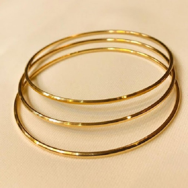 النگو طلا 18 عیار زنانه مدل مفتولی بسته 6 عددی