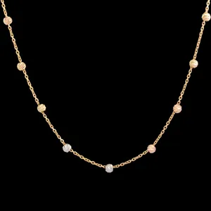 زنجیر طلا 18 عیار زنانه طلای مستجابی مدل گوی آلبرنادو کد M45