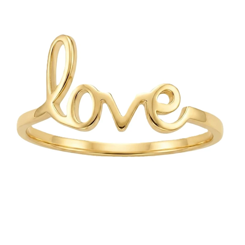 انگشتر طلا 18 عیار زنانه رضا گلد مدل Love Typography