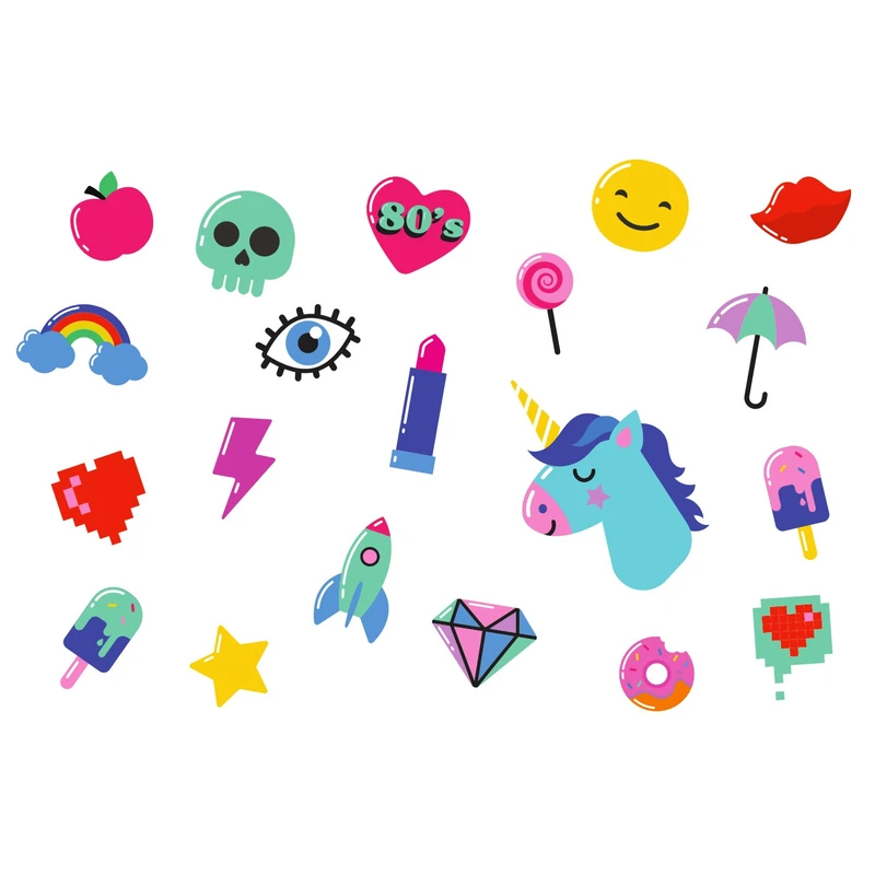 استیکر لپ تاپ مدل unicorn مجموعه 20 عددی
