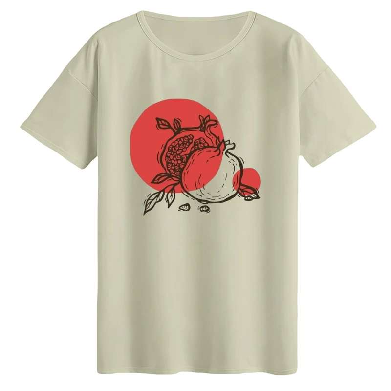 تی‌شرت لانگ آستین کوتاه زنانه مدل انار یلدایی کد14