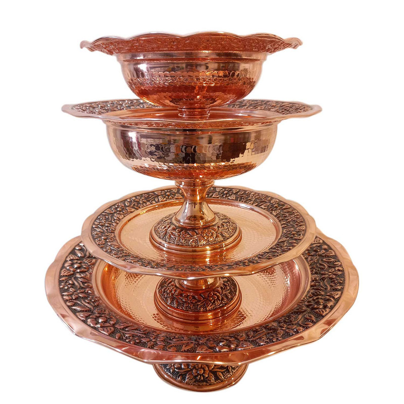 ست پذیرایی 4 تکه مسی مدل رز کد sz-0485