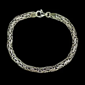 دستبند نقره مردانه مدل نقره جات بافندگان کد 3550