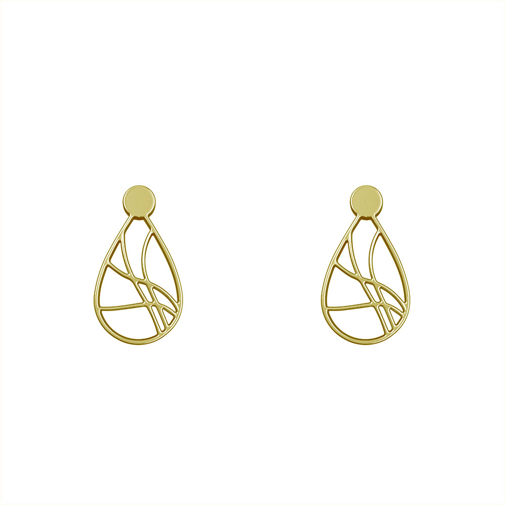 گوشواره طلا 18 عیار زنانه مدوپد مدل هندسی کد GA1-13295