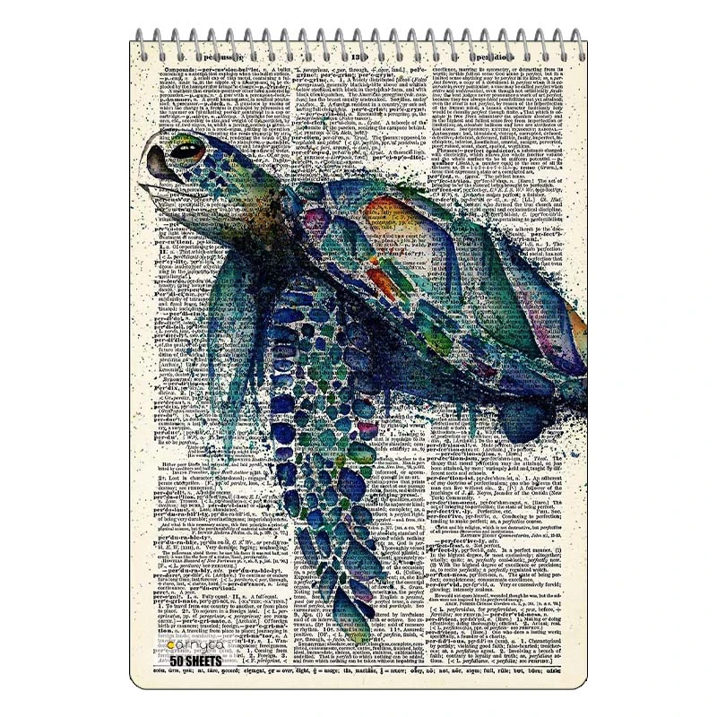 دفتر نقاشی 50 برگ سیمی کارنیکا طرح روزنامه وینتج حیوانات Vintage Newspaper Animals کد 26694