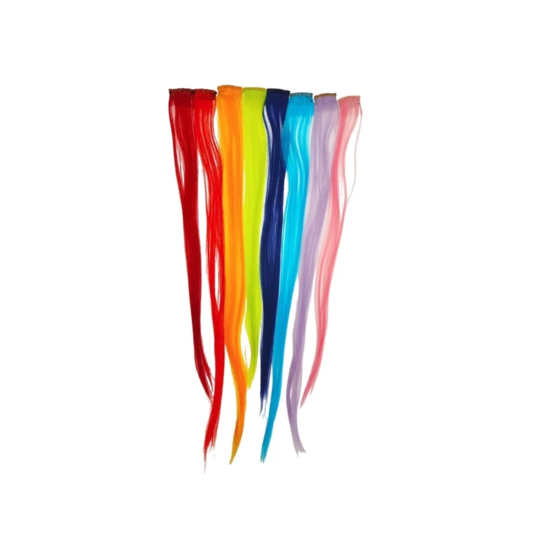 اکستنشن مو زنانه مدل رنگین کمان بسته 8 عددی