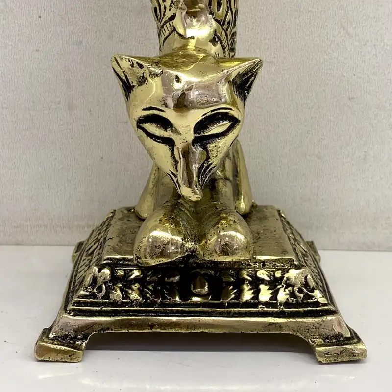 مجسمه برنجی مدل گربه مجموعه 2 عددی