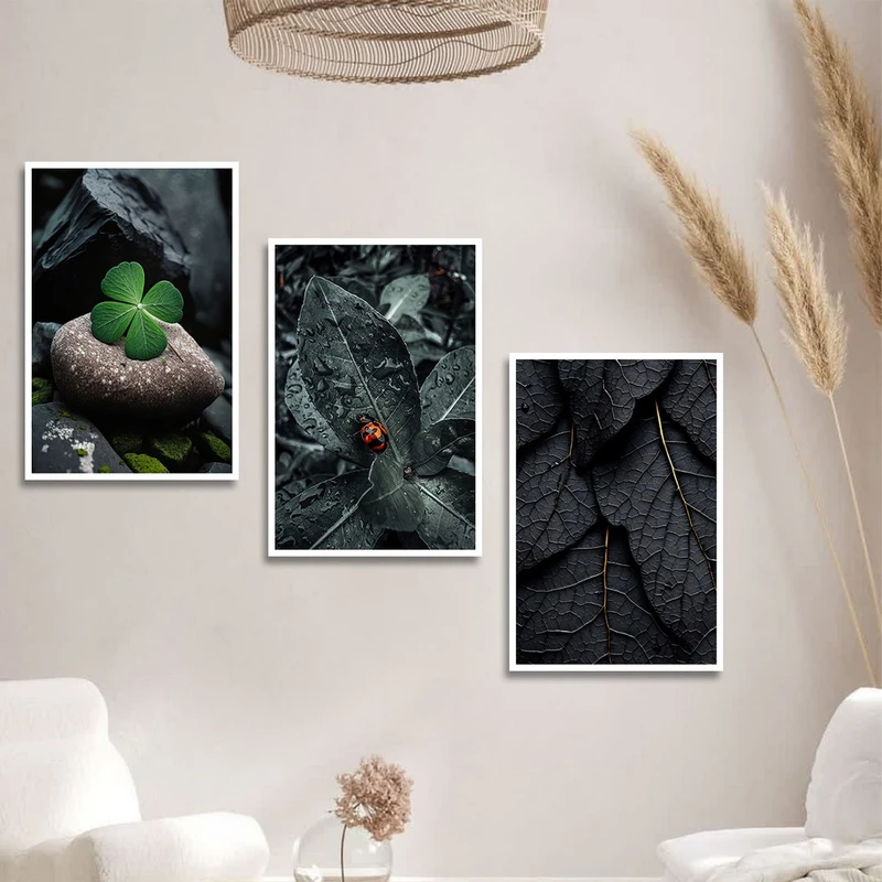 تابلو بکلیت طرح دکوری مدرن طبیعت سبز و زندگی مدل W-1461 مجموعه 3 عددی
