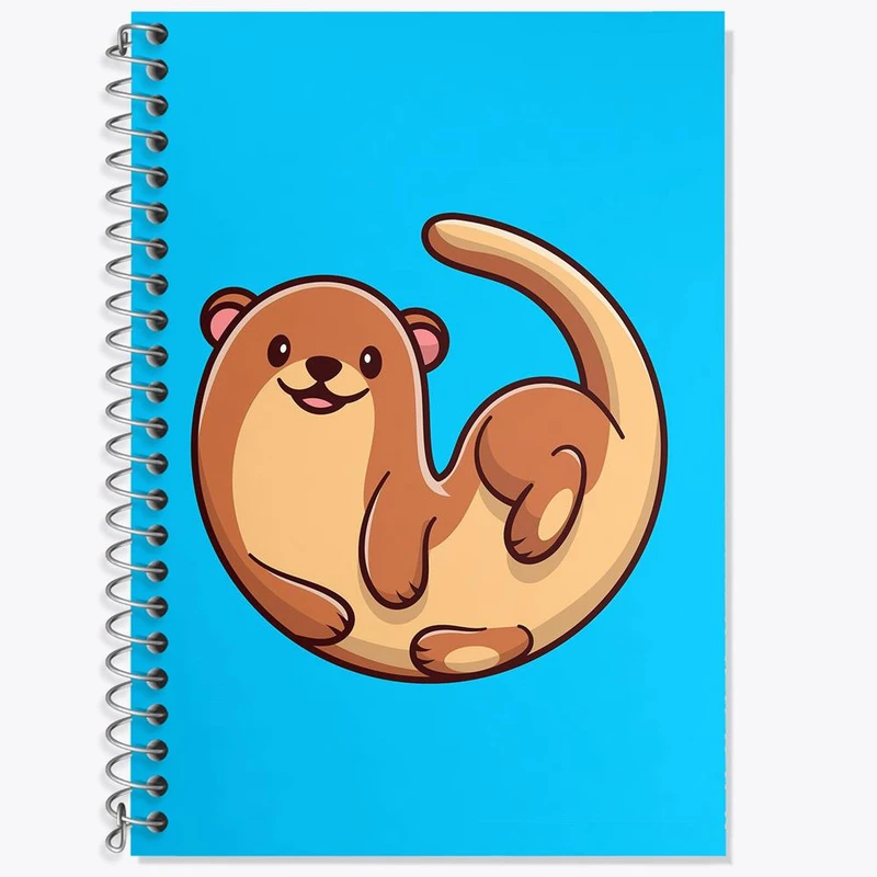 دفتر زبان 50 برگ خندالو مدل سه خط طرح حیوانات بامزه سمور کد 29646