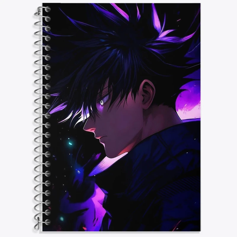 دفتر زبان 50 برگ خندالو مدل دو خط طرح انیمه جوجوتسو کایزن کد F2495