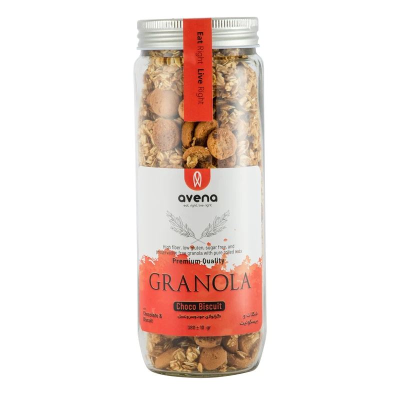 گرانولا جودوسر و عسل بیسکوییت و شکلات چیپسی بدون گلوتن اونا - 380 گرم