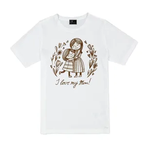 تی شرت دخترانه مدل LOVE MOM کد J90 رنگ سفید