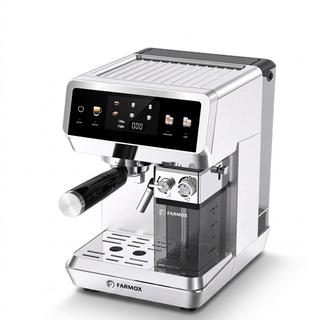 اسپرسوساز خانگی فارموکس مدل FX270 با مخزن آب 1500 میلی‌لیتر، فشار بخار 20 بار، صفحه‌نمایش لمسی و قابلیت تهیه اسپرسو، لاته و کاپوچینو تک و دبل