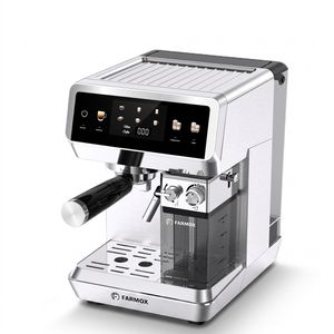 اسپرسوساز خانگی فارموکس مدل FX270 با مخزن آب 1500 میلیلیتر، فشار بخار 20 بار، صفحهنمایش لمسی و قابلیت تهیه اسپرسو، لاته و کاپوچینو تک و دبل