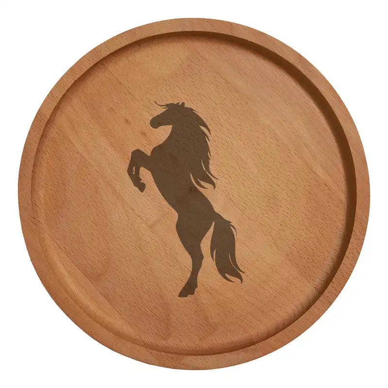 بشقاب چوبی مدل اسب