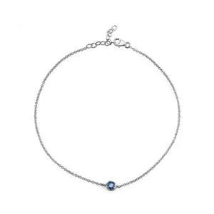 دستبند نقره زنانه مدل تک نگین