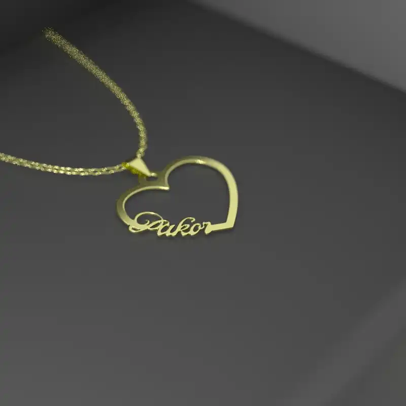 گردنبند طلا 18 عیار زنانه مدوپد مدل اسم پاکر pakor کد GBB11211 به همراه باکس گل رز جاویدان