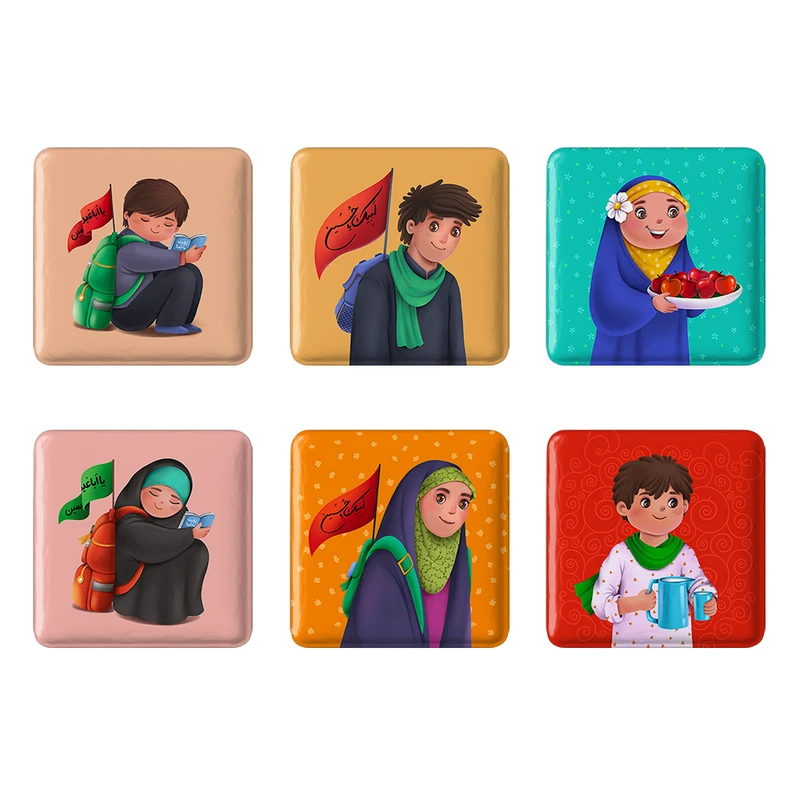  مگنت خندالو مدل کودکانه محرم و اربعین امام حسین کد 2001A مجموعه 6 عددی