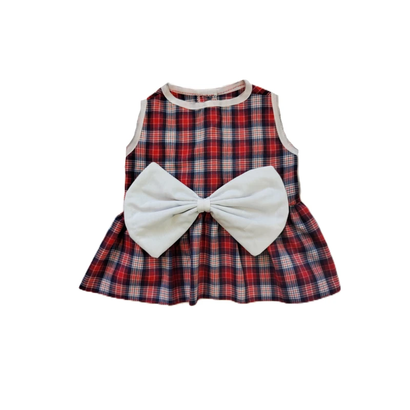 لباس سگ و گربه و خرگوش مدل پیراهن عروسکی پاپیون دار سایز L