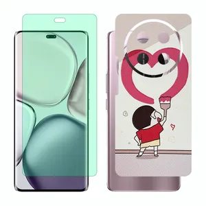 Glass Together model green light screen protector suitable for Honor X9c mobile phone with back cover sticker