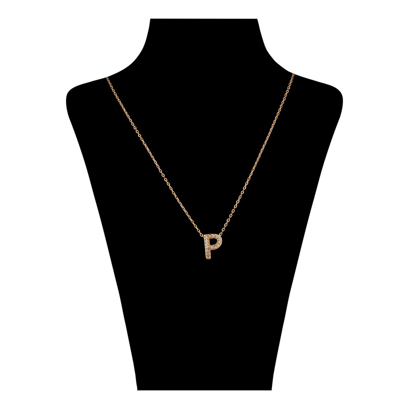 گردنبند طلا 18 عیار زنانه درگونه مدل حرف P