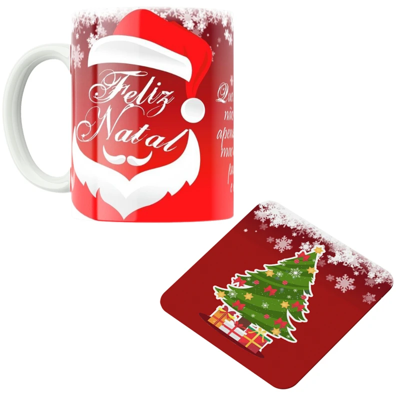 ماگ پاد آفرین مدل کریسمس کد DKC626 به همراه زیر لیوانی