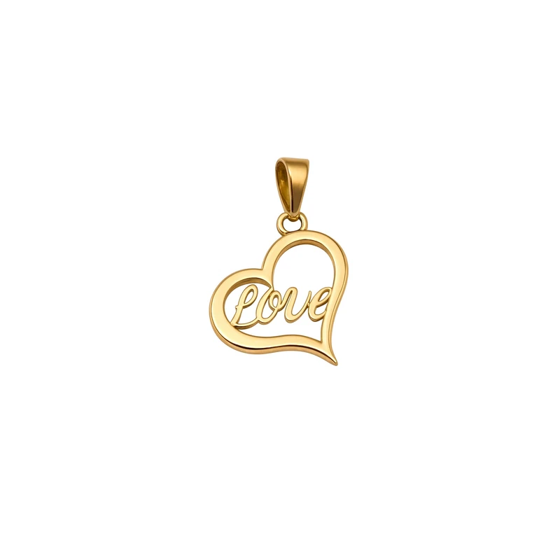 آویز گردنبند طلا 18 عیار زنانه مان گالری طرح قلب لاو کد M-100008