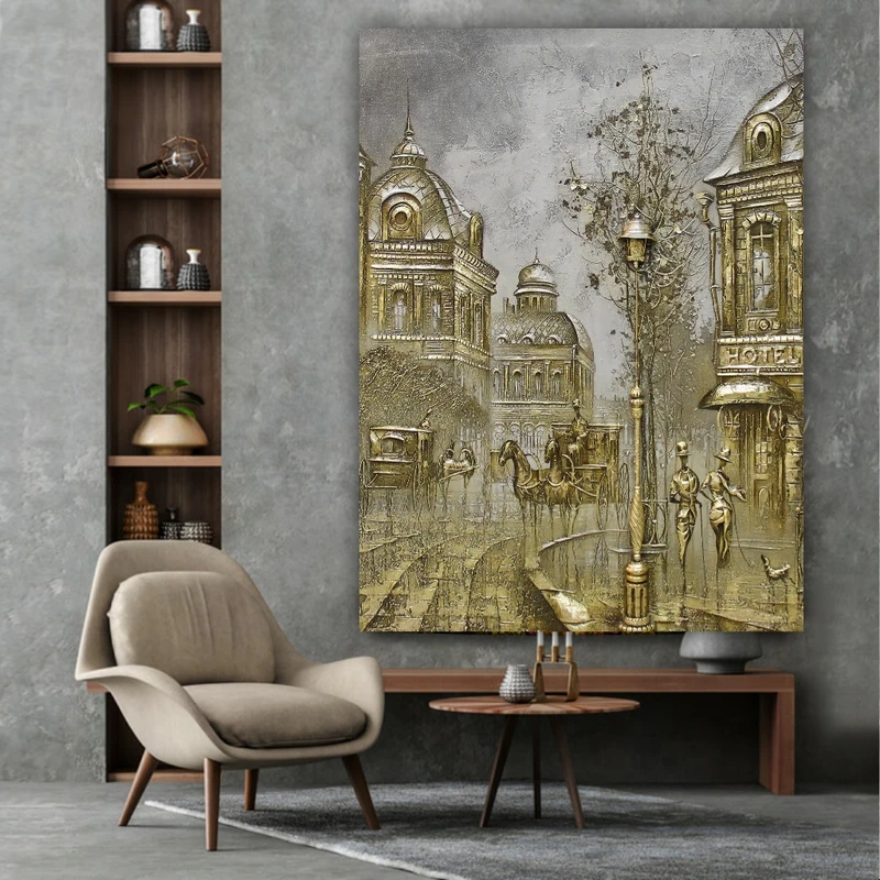 پوستر دیواری طرح مدرن مدل نقاشی خیابان شانزلیزه کد FP327