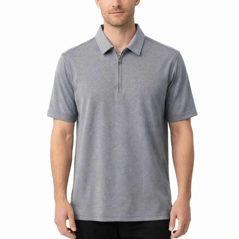 پولوشرت آستین کوتاه مردانه مدل نیم زیپ