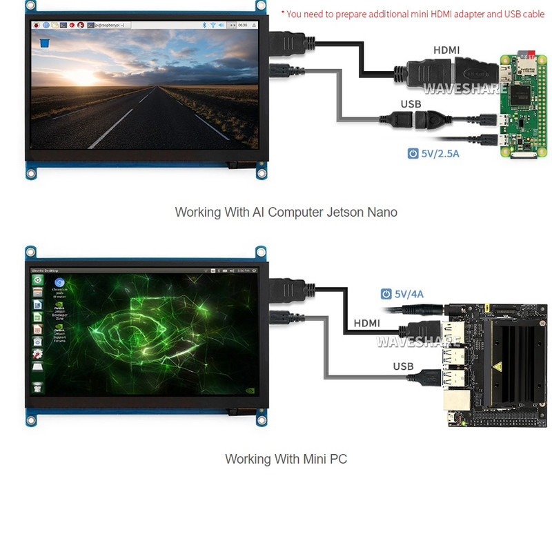 نمایشگر لمسی ویوشیر مدل 7 inch HDMI Display Model H