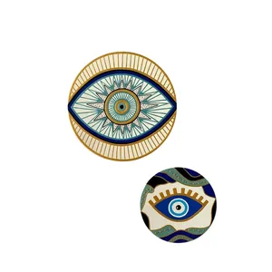 بشقاب دیوارکوب سفالی طرح چشم نظر کد 091 مجموعه 2 عددی