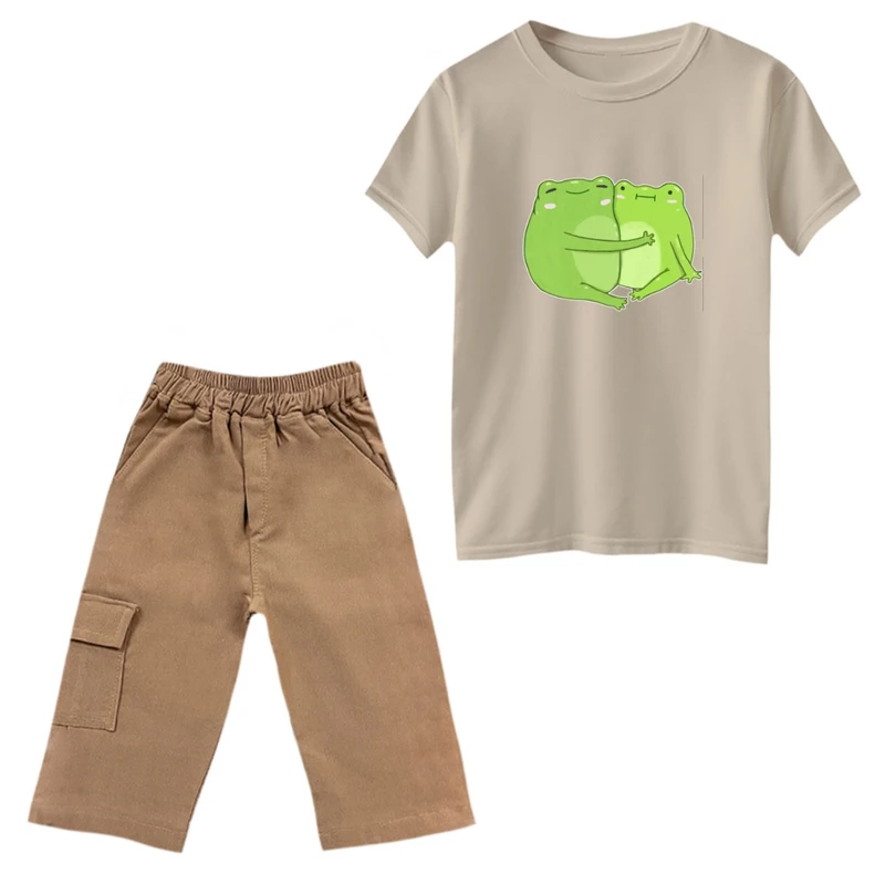 ست تی‌شرت و شلوارک پسرانه مدل قورباغه عاشق