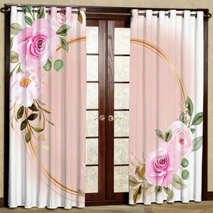 پرده مدل گل دار هازان پانچی کد 1306 سایز 140x200 سانتی متر