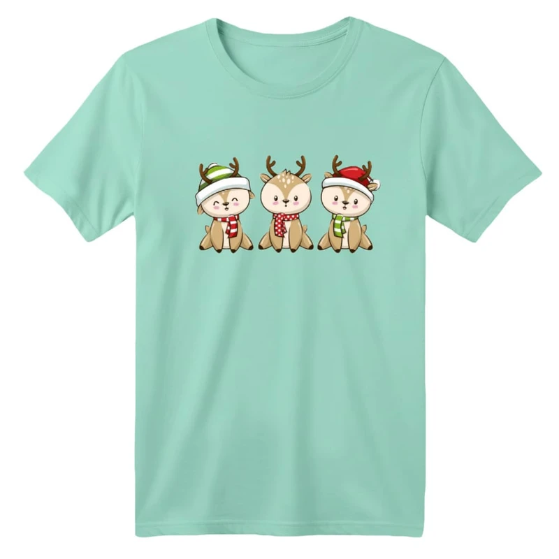 تی شرت آستین کوتاه بچگانه مدل گوزن کریسمس کد 14