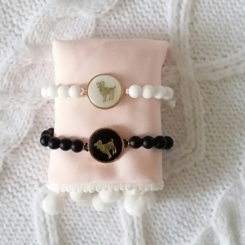 دستبند مدل ماه تولد فروردین و فروردین F10 مجموعه 2 عددی