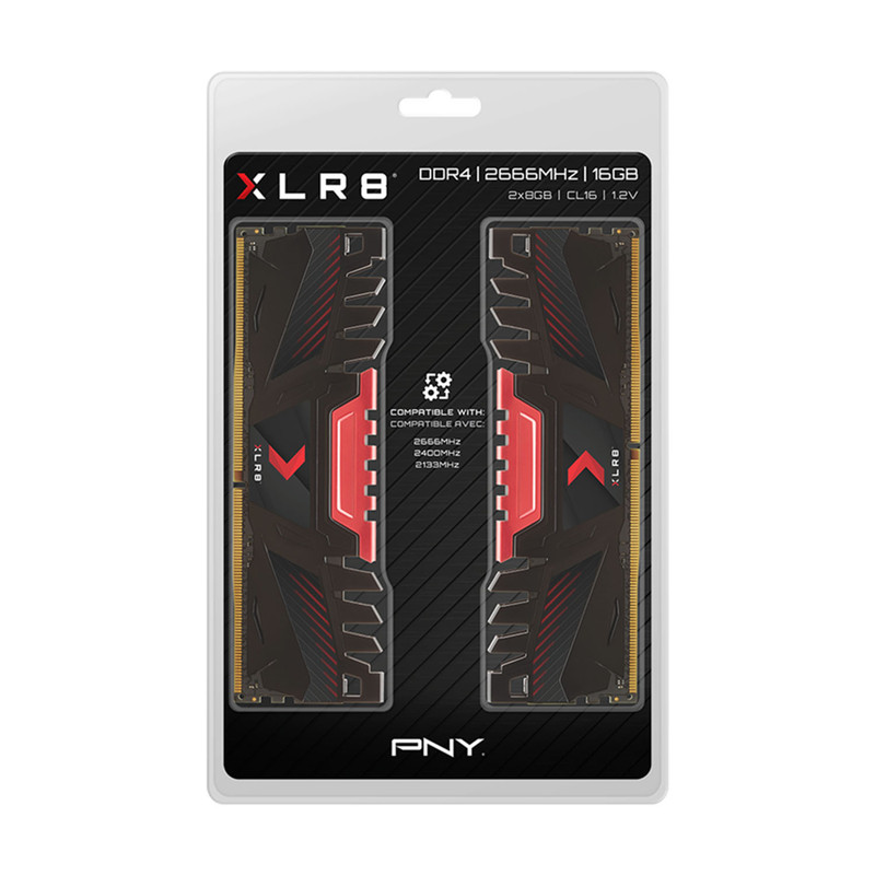 رم دسکتاپ DDR4 دو کاناله 3200 مگا هرتز CL16 پی اِن وای مدل XLR8 ظرفیت 16 گیگا بایت