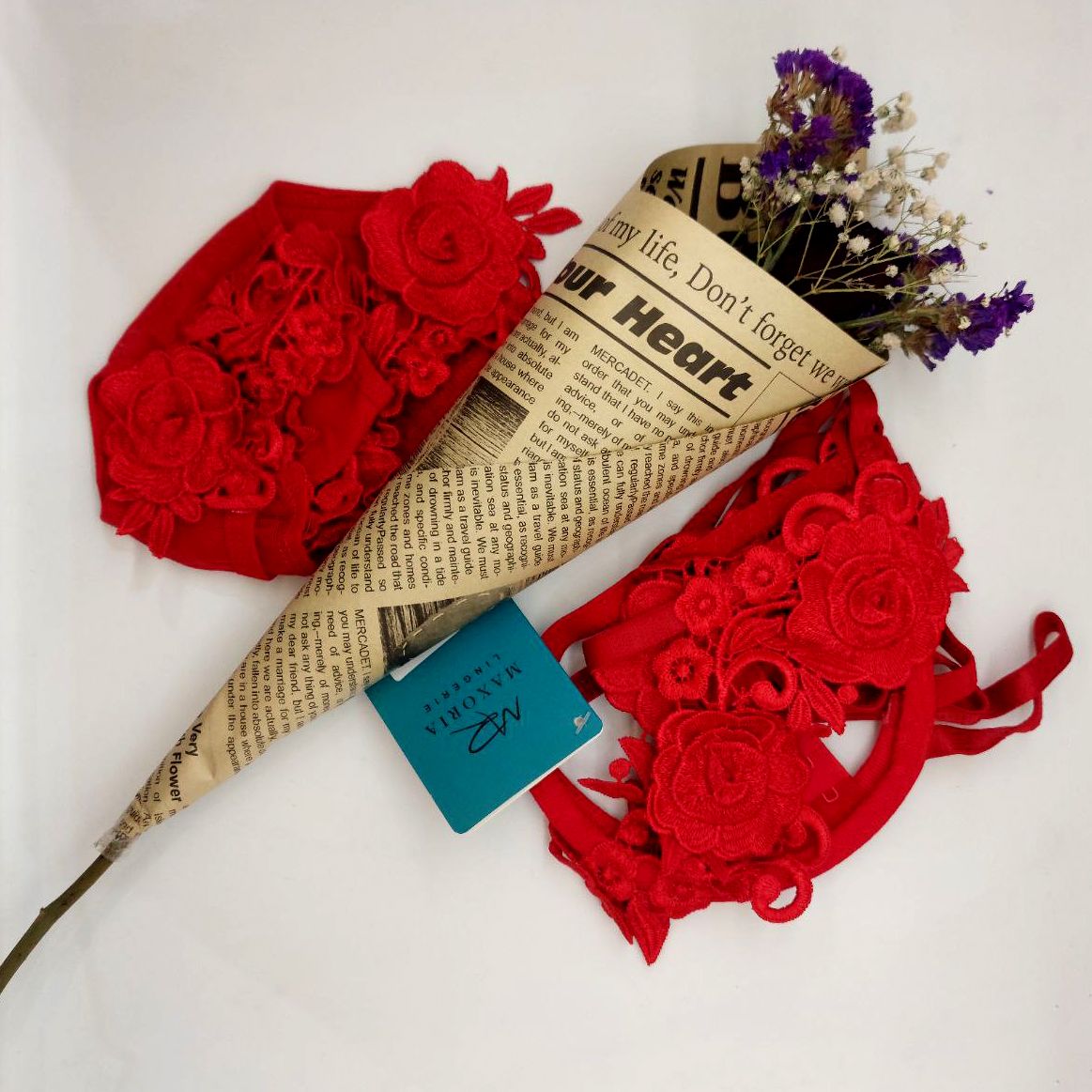 ست شورت و سوتین زنانه مکسوریا مدل انبرودی گلدانتل کد NKU MAX 02201 - - 3