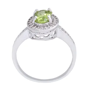 انگشتر نقره زنانه مدل سنگ زبرجد تراش جواهری کد AWR_916