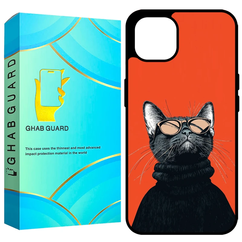 کاور قاب گارد طرح گربه مدل GCHP15 مناسب برای گوشی موبایل اپل iPhone 15