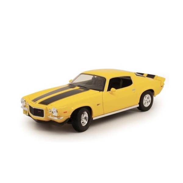 ماکت ماشین مایستو مدل ماکت ماشین مایستو مدل Chevrolet Camaro Z28 1971 with Black Stripes Compatible