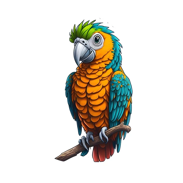 استیکر پارچه و لباس پاد آفرین طرح طوطی کد 2980